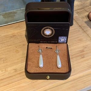 Beautiful Fresh Water Gradient Pearl and Moissanite earrings